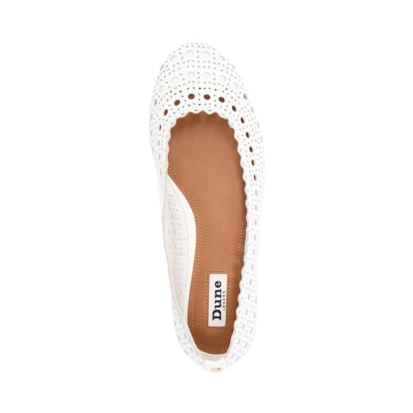 Women Dune London Flat Shoes Harlows - White
